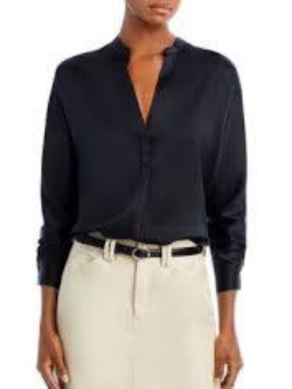 VINCE, navy silk blouse!